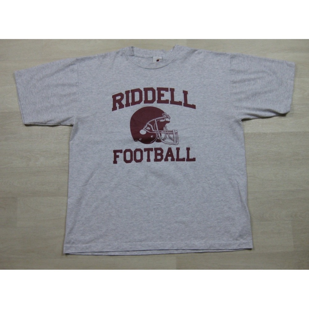 Vintage 90s Riddell Football T Shirt Men's (XL) NFL NCAA Helmet Athletic Gear‎
